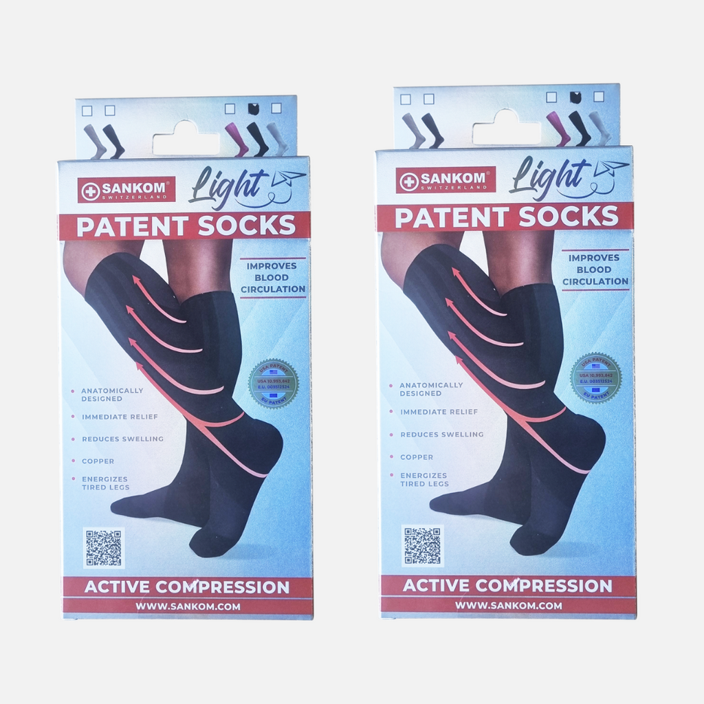 Sankom Patent Light Socks- Black & Grey