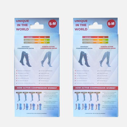 Sankom Patent Light Socks-(2 Pair Deal) Black or Grey