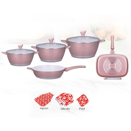 Balzano AURORA 8pc DIE-CAST ALUMINUM COOKWARE