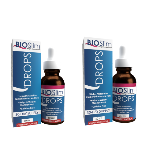 BioSlim Drops Cranberry Flavour 30ml (2 Bottles)