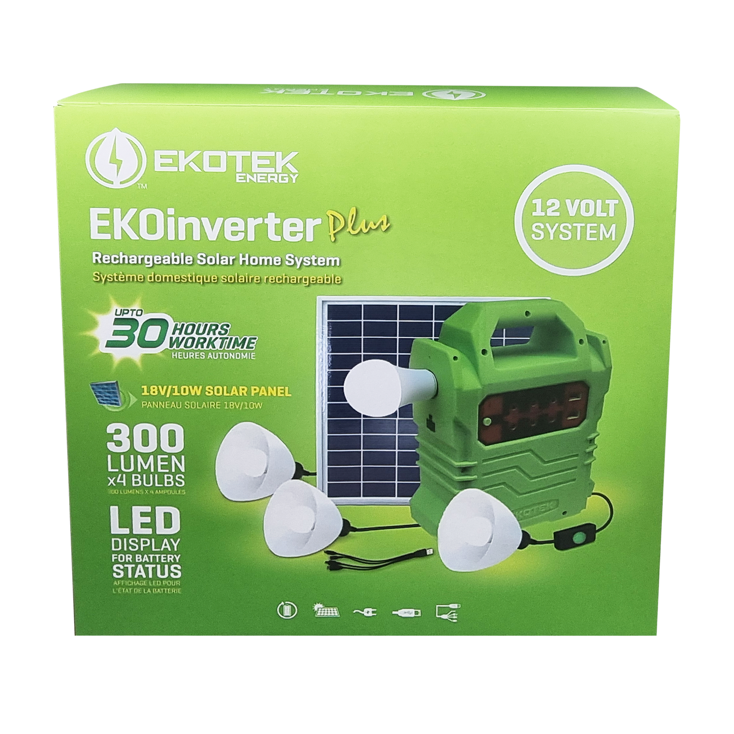 Ekotek EKO Inverter Plus Rechargeable Home Solar System ET-9012