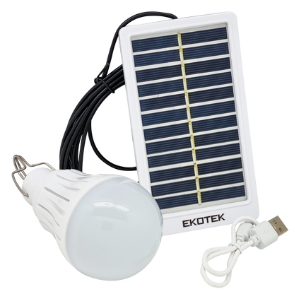 EKOTEK ONE PLUS Rechargeable DC Light Bulb With Solar Panel