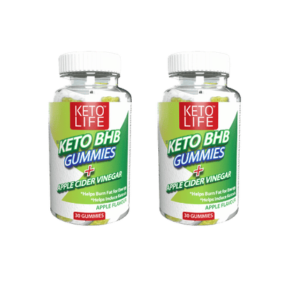 Keto Life™ Keto BHB Gummies + Apple Cider Vinegar (2 bottles)