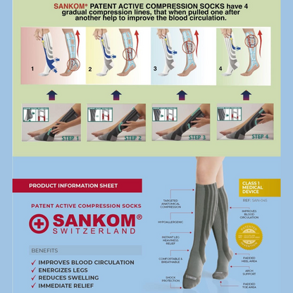 Sankom Patent Light Socks- Black & Grey