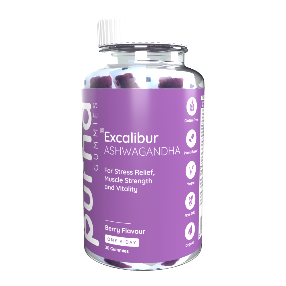 Vita-Aid™ Purna Excalibur Ashwagandha Berry flavour Gummies 30s
