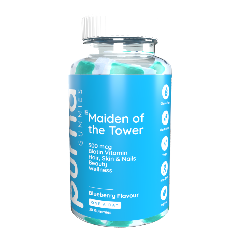 Vita-Aid™ Purna Maiden of the Tower Biotin Hair, Skin & Nails Blueberry flavour Gummies 30s