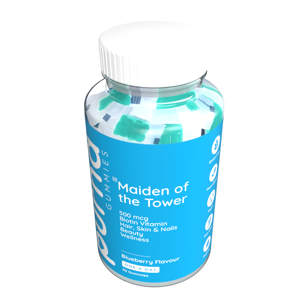Vita-Aid™ Purna Maiden of the Tower Biotin Hair, Skin & Nails Blueberry flavour Gummies 30s