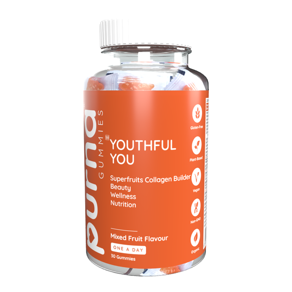 Vita-Aid™ Purna Youthful You Superfruits Collagen Builder Gummies Mixed Fruit flavour Gummies 30s - 2 PACK