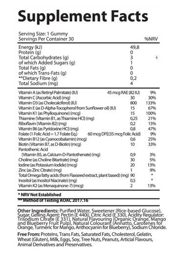 Vita-Aid™ Purna Maiden of the Tower Biotin Hair, Skin & Nails Blueberry flavour Gummies 30s