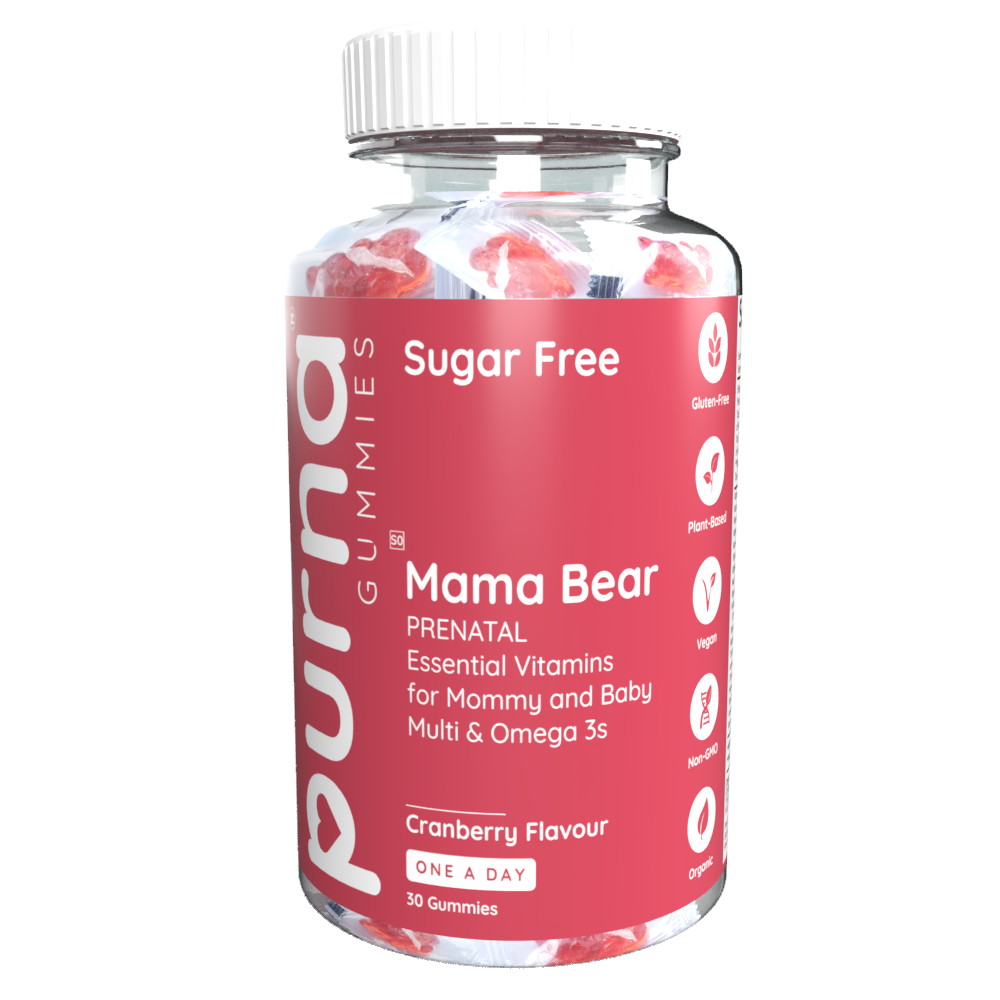 Vita-Aid™ Purna Mama Bear Prenatal Sugar Free Cranberry flavour Gummies 30s