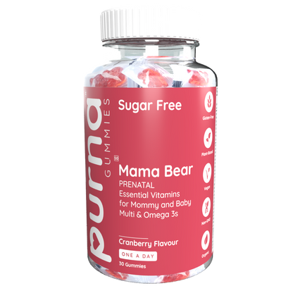 Vita-Aid™ Purna Mama Bear Prenatal Sugar Free Cranberry flavour Gummies 30s