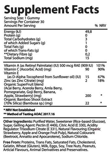Vita-Aid™ Purna Youthful You Superfruits Collagen Builder Gummies Mixed Fruit flavour Gummies 30s - 2 PACK