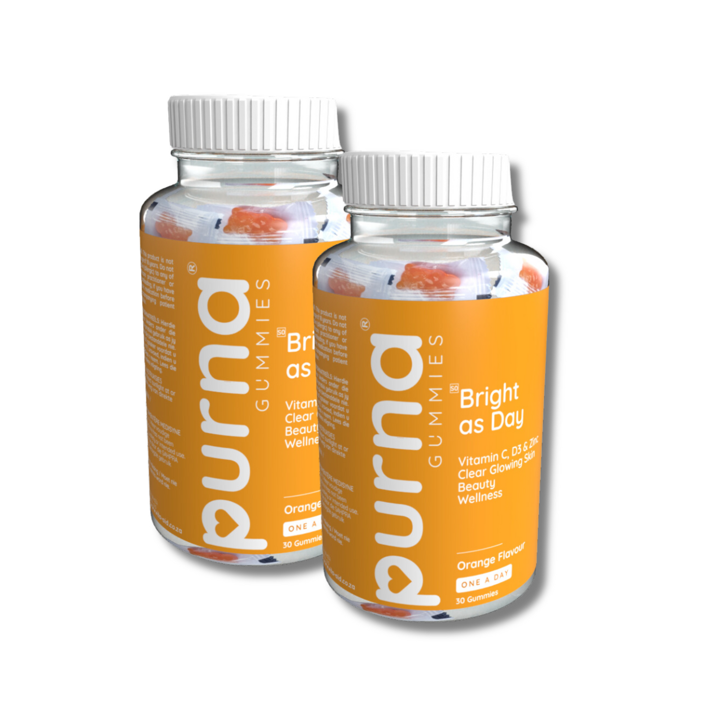 Vita-Aid™ Purna Bright as Day Vitamin C, D3 & Zinc Gummies 30s - 2 PACK