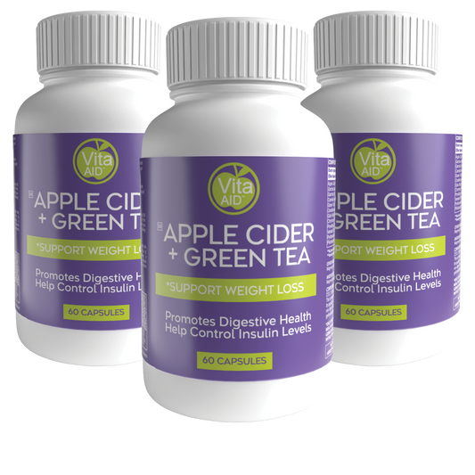Vita-Aid Apple Cider & Green Tea 60 Capsules  - 3 PACK BUNDLE