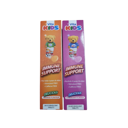 Vita Kids Immune Support Effervescent Tablets 20s Strawberry/Orange - 2 PACK