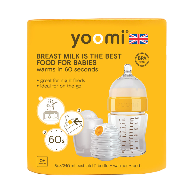YOOMI 240ml Feeding System: Yoomi Bottle + Warmer + Microwave Pod