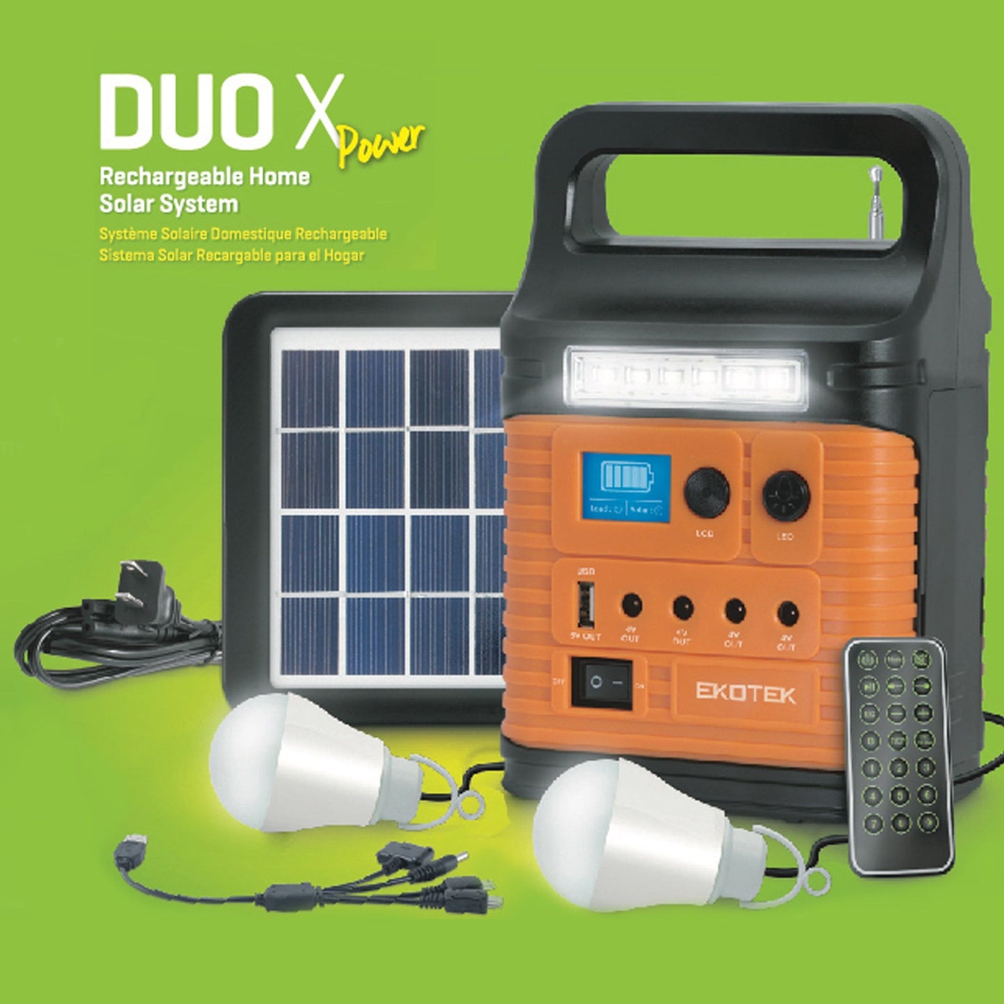 EKOTEK DUO X Rechargeable Home Solar System