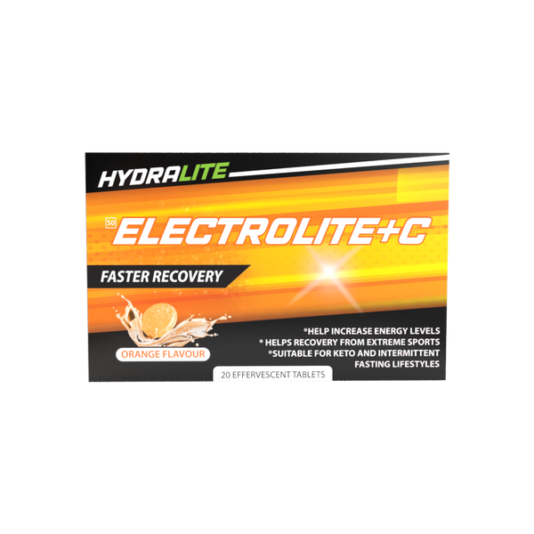 Hydralite Electrolite + C Orange or Strawberry Effervescent Tablets 20s -2 PACK