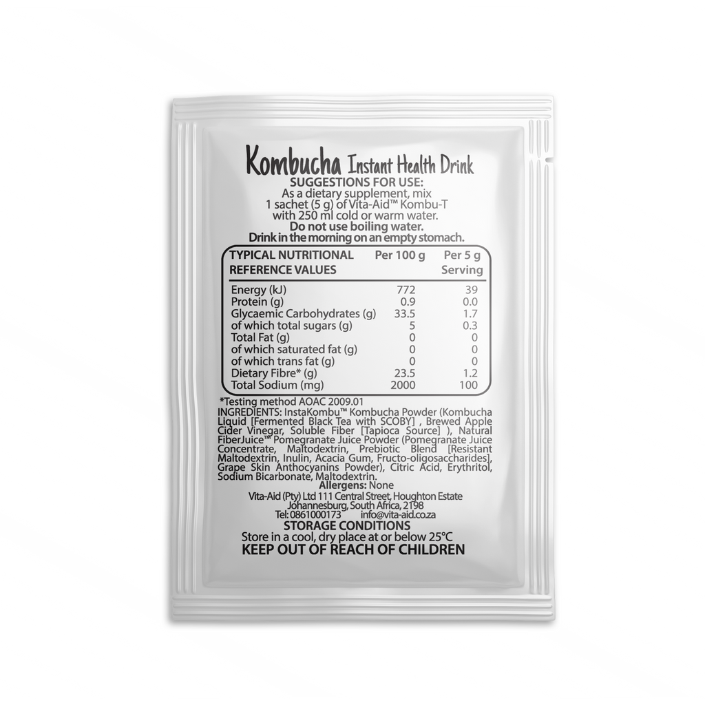 Vita-Aid™ KombuT Kombucha Instant Health Drink Pomegranate Flavour 7s