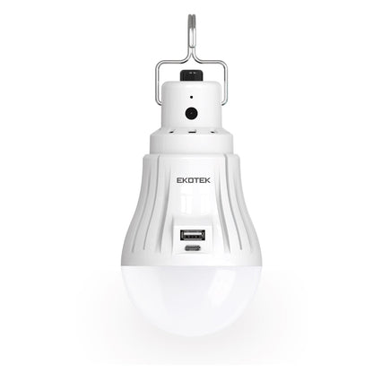 EKOTEK ONE PLUS Rechargeable DC Light Bulb With Solar Panel