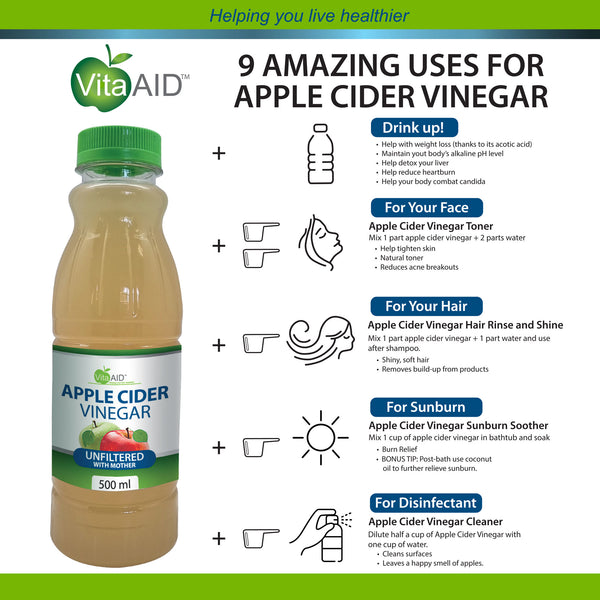 Vita-Aid™ Apple Cider Vinegar with Mother 500ml 3 PACK