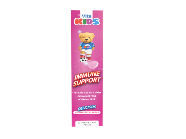 Vita Kids Immune Support Effervescent Tablets 20s Strawberry - 2 PACK